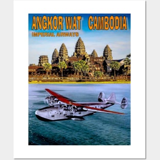 ANGKOR WAT CAMBODIA Vintage Imperial Airways Travel and Tourism Advertising Print Posters and Art